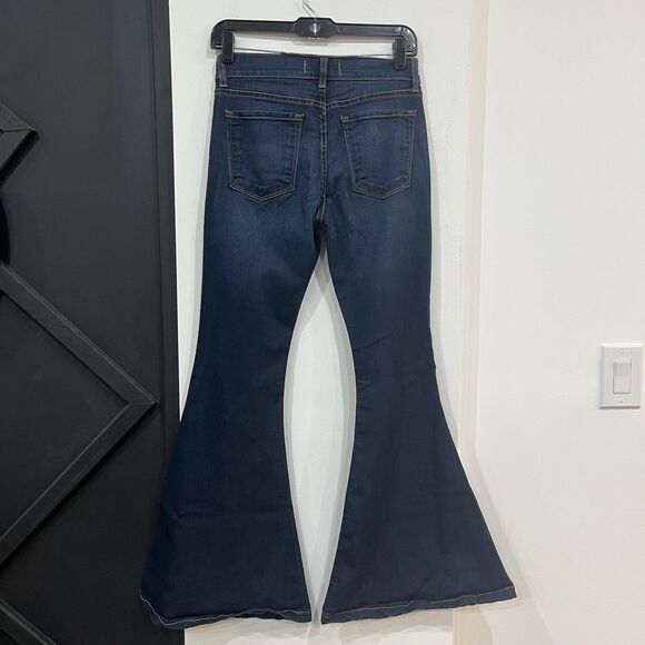 Free People Dark Wash Flare Bell Bottom Jeans 27 Waist - Picture 6 of 6